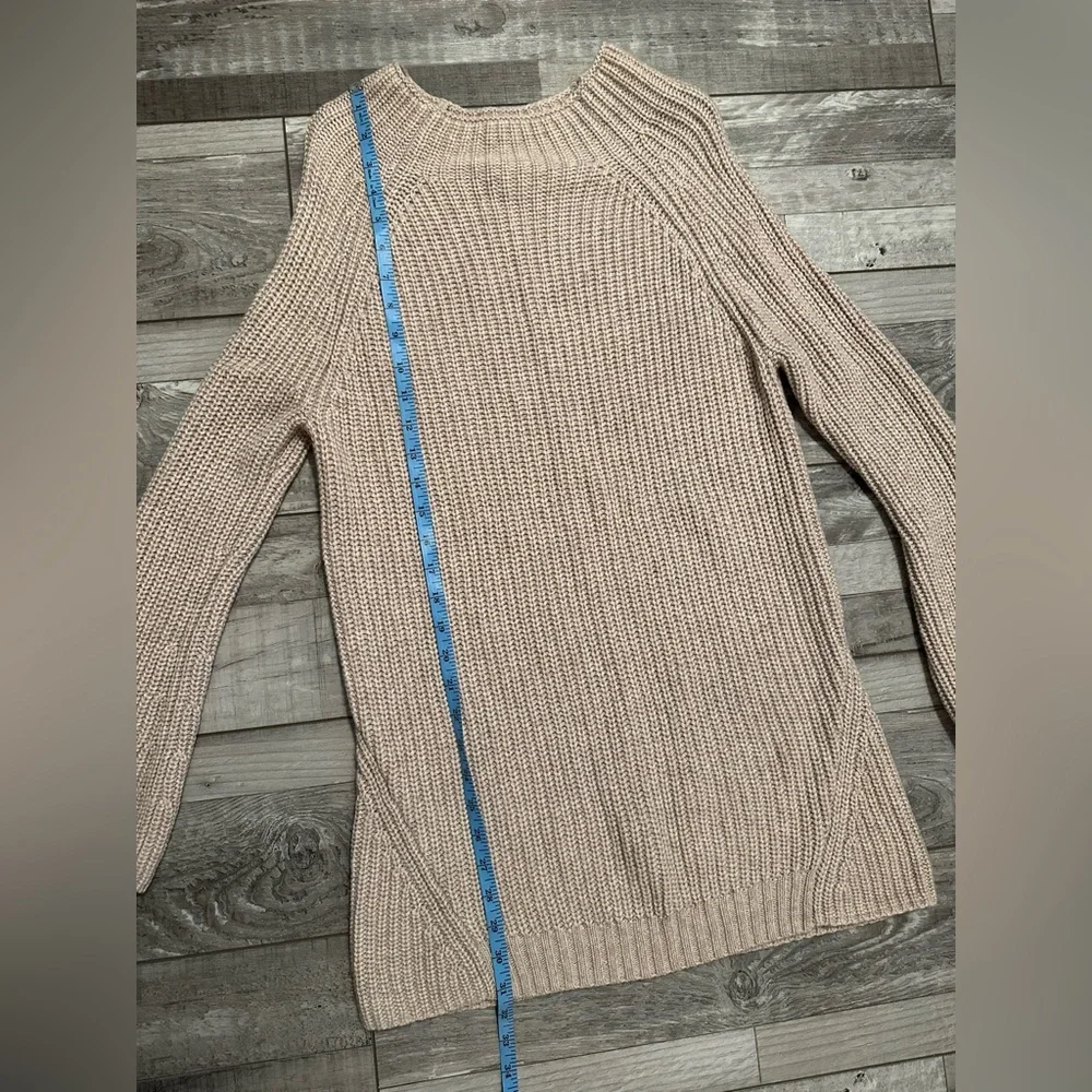 The Reset R Label Beige Mock Neck Pullover Knit Sweater XL Wool Cashmere Women’s